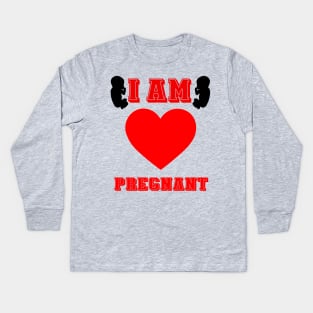 Pregnant Baby Mom Kids Long Sleeve T-Shirt